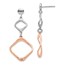 Sterling Silver Rose Gold-plated Post Dangle Earrings - 42 mm