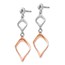 Sterling Silver Rose Gold-plated Post Dangle Earrings - 42 mm