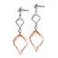 Sterling Silver Rose Gold-plated Post Dangle Earrings - 42 mm