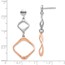 Sterling Silver Rose Gold-plated Post Dangle Earrings - 42 mm