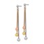 Sterling Silver Rose Gold-plated Post Dangle Earrings - 60 mm