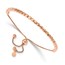 Sterling Silver Rose Gold-plated Textured Beaded Bolo Bracelet