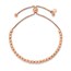 Sterling Silver Rose Gold-plated Textured Beaded Bolo Bracelet