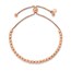 Sterling Silver Rose Gold-plated Textured Beaded Bolo Bracelet