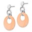 Sterling Silver Rose Gold RP D/C Post Dangle Earring - 35.1 mm