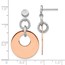 Sterling Silver Rose Gold RP D/C Post Dangle Earring - 35.1 mm