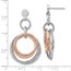 Sterling Silver Rose Gold RP D/C Post Dangle Earring - 41 mm