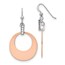 Sterling Silver Rose Rhodium Crystal Dangle Earrings - 51 mm