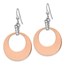 Sterling Silver Rose Rhodium Crystal Dangle Earrings - 51 mm