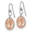 Sterling Silver Rose-tone MOP Tree of Life Earrings - 39.5 mm