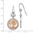 Sterling Silver Rose-tone MOP Tree of Life Earrings - 39.5 mm