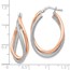 Sterling Silver Rose-tone Textured Hoop Earrings - 32.5 mm
