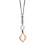 Sterling Silver & Rose-tone w/1.5in ext. Necklace - 15.5 in.