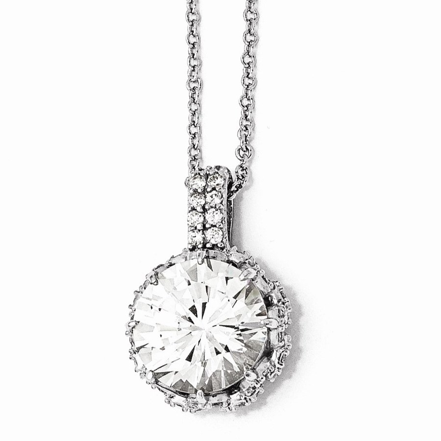 Buy Sterling Silver Round Zirconia Necklace APMEX