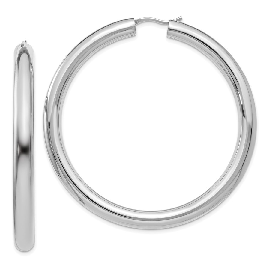 Sterling Silver RP 5mm Tube Earrings - 55 mm