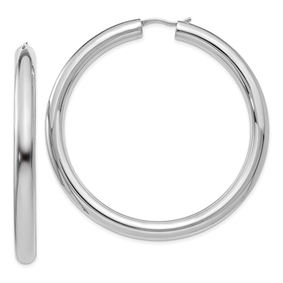 Sterling Silver RP 5mm Tube Earrings - 55 mm Sterling Silver RP 5mm Tube Earrings - 55 mm