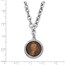 Sterling Silver RP Bronze Roman Coin Necklace - 18 in.
