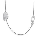Sterling Silver RP Brushed Necklace - 32 in.