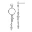 Sterling Silver RP CZ Cross Dangle Earrings - 45.05 mm