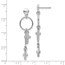 Sterling Silver RP CZ Cross Dangle Earrings - 45.05 mm