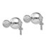 Sterling Silver RP CZ Cross Front and Back Earrings - 19 mm