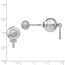 Sterling Silver RP CZ Cross Front and Back Earrings - 19 mm