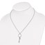 Sterling Silver RP CZ Cross w/1.5 in ext. Necklace - 16 in.