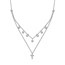 Sterling Silver RP CZ Cross w/ 2in ext. Necklace - 16 in.