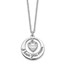 Sterling Silver RP CZ Heart I Love You Mom Necklace - 17 in.