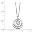 Sterling Silver RP CZ Heart I Love You Mom Necklace - 17 in.