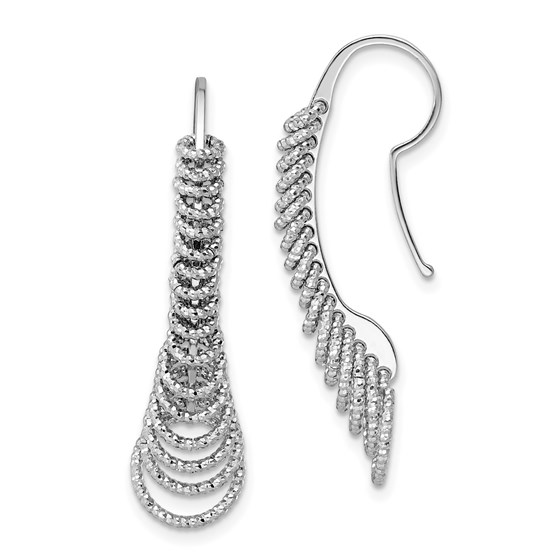 Sterling Silver RP D/C Dangle Earrings - 35.5 mm Sterling Silver RP D/C Dangle Earrings - 35.5 mm