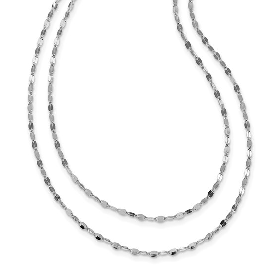 Sterling Silver RP Double-str& Necklace - 18 in. Sterling Silver RP Double-str& Necklace - 18 in.