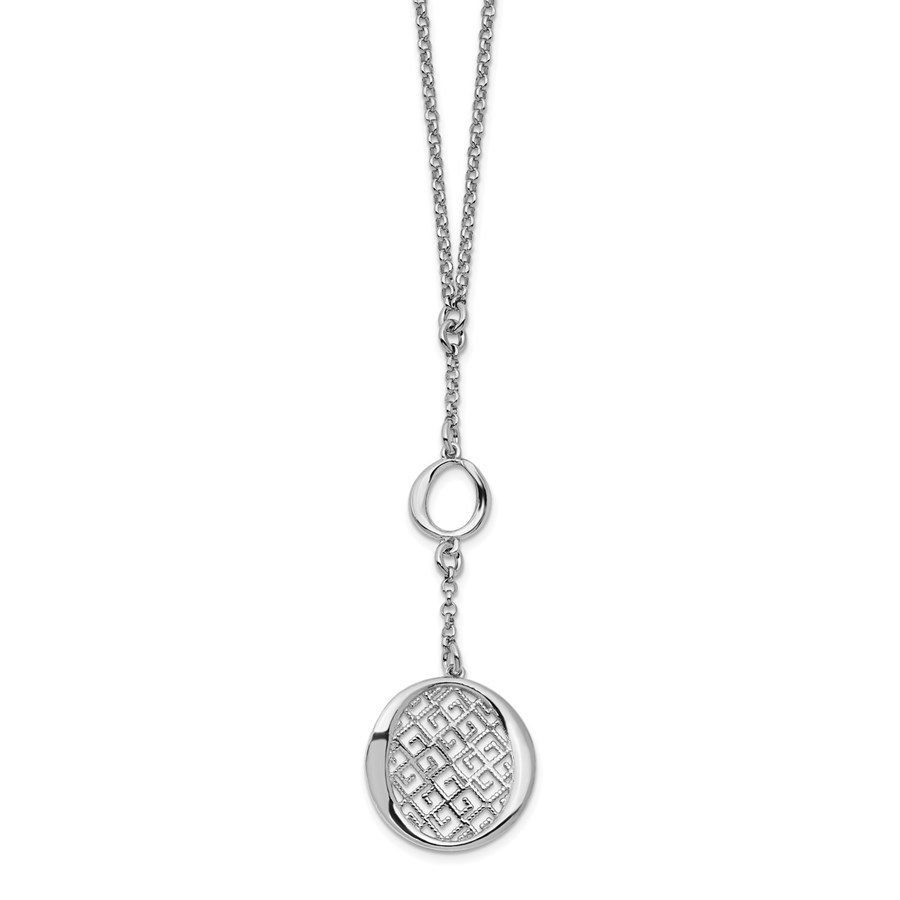 Sterling Silver RP Filigree w/1.5in ext. Necklace - 15.75 in.