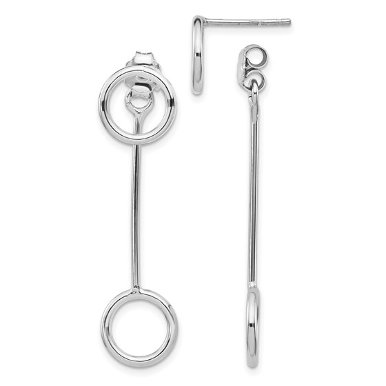 Sterling Silver RP Front & Back Post Dangle Earring - 43 mm Sterling Silver RP Front & Back Post Dangle Earring - 43 mm