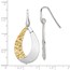 Sterling Silver RP Gold-plated D/C Dangle Earrings - 42.75 mm