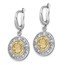 Sterling Silver RP Gold-tone Crystal Earrings - 29.31 mm