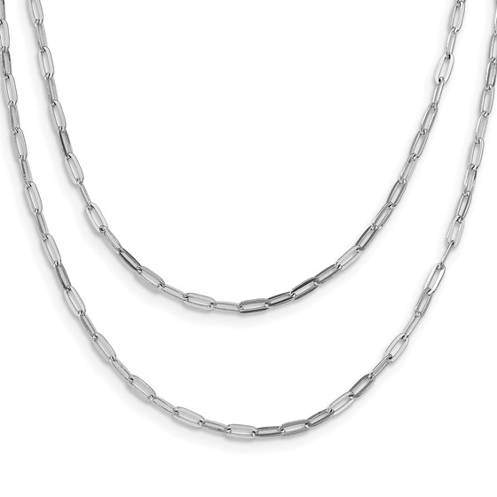 Sterling Silver RP Multi-strand w/ 2in Necklace - 18 in.
