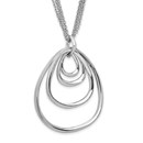 Sterling Silver RP Multi-strand w/ 2in Necklace - 21.5 in.