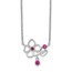 Sterling Silver RP Pink CZ Flower w/2in. Ext. Necklace - 16 in.