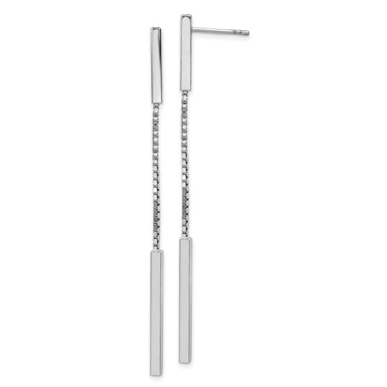Sterling Silver RP Polished Bar Post Dangle Earrings - 70 mm Sterling Silver RP Polished Bar Post Dangle Earrings - 70 mm