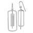 Sterling Silver RP Polished & Brushed Dangle Earrings - 53.7 mm