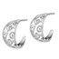 Sterling Silver RP Polished Cut-out J-Hoop Earrings - 21.75 mm