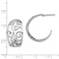 Sterling Silver RP Polished Cut-out J-Hoop Earrings - 21.75 mm