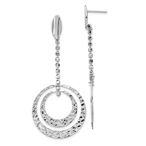 Sterling Silver RP Polished D/C Dangle Earrings - 64.5 mm Sterling Silver RP Polished D/C Dangle Earrings - 64.5 mm