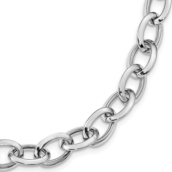 Sterling Silver RP Polished Fancy Link Necklace - 18 in. Sterling Silver RP Polished Fancy Link Necklace - 18 in.