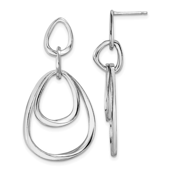 Sterling Silver RP Polished Post Dangle Earrings - 42 mm Sterling Silver RP Polished Post Dangle Earrings - 42 mm