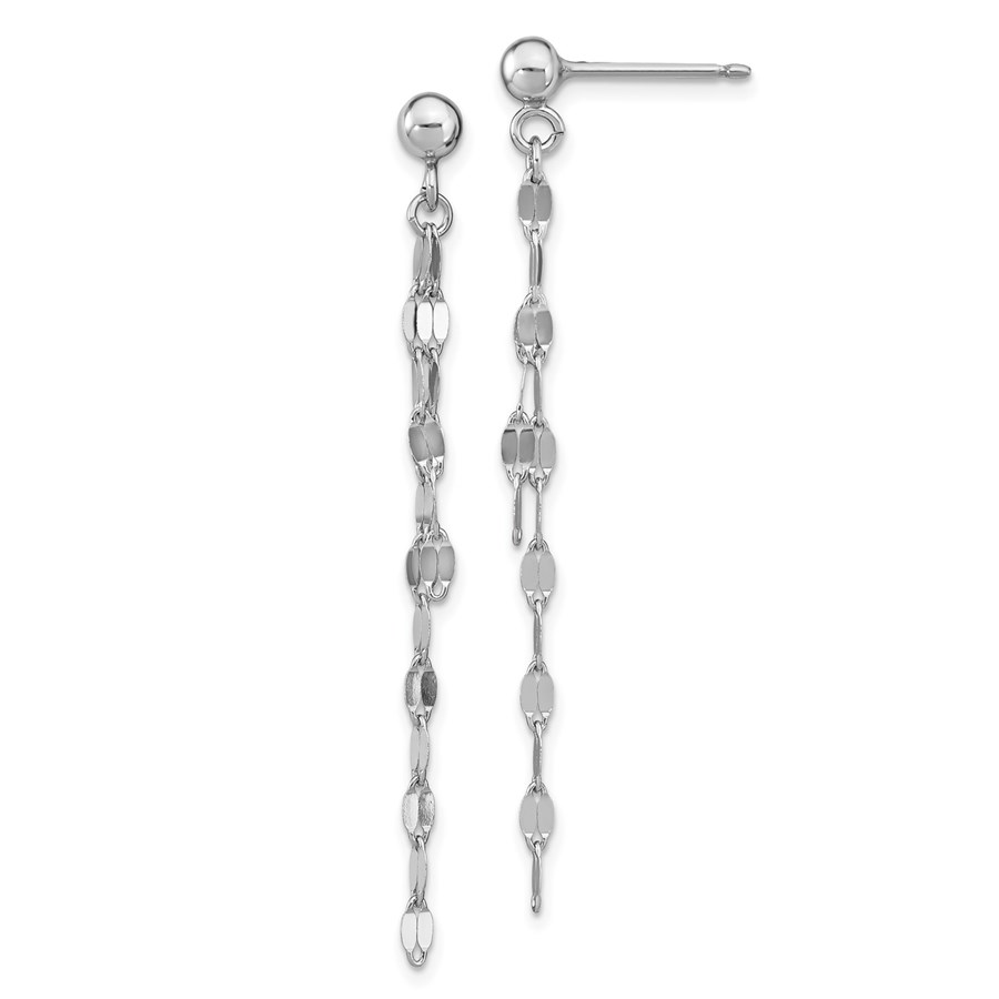 Sterling Silver RP Polished Post Dangle Earrings - 50 mm