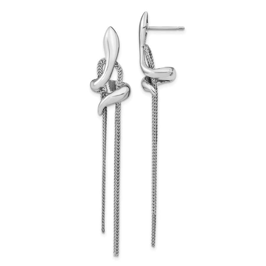 Sterling Silver RP Polished Post Dangle Earrings - 65 mm