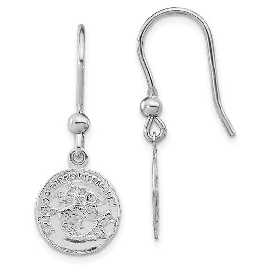Sterling Silver RP Roman Coin Dangle Earrings - 30.5 mm Sterling Silver RP Roman Coin Dangle Earrings - 30.5 mm