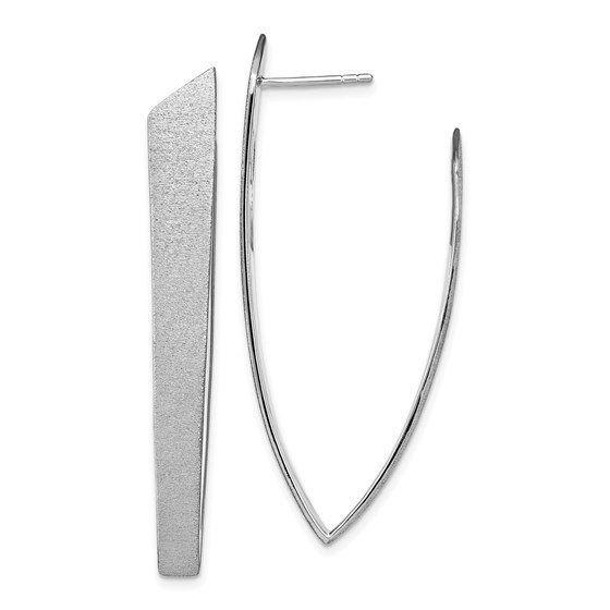 Sterling Silver RP Sand-finish Post Dangle Earrings - 47.6 mm Sterling Silver RP Sand-finish Post Dangle Earrings - 47.6 mm
